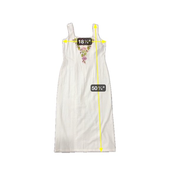 Vintage Ana R NWT Floral Embroidered White Cotton Sleeveless Dress Size Large - Picture 6 of 10